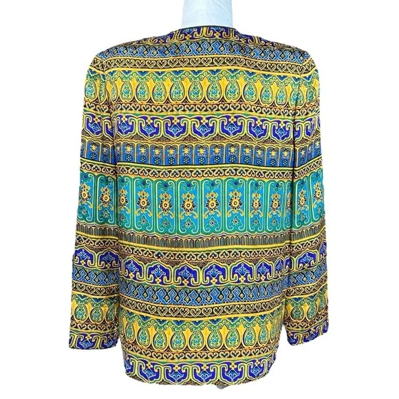 Vintage Adrianna Papell Silk Top 6 Evening Party Hoilday Vibrant Okd Money - Picture 4 of 10